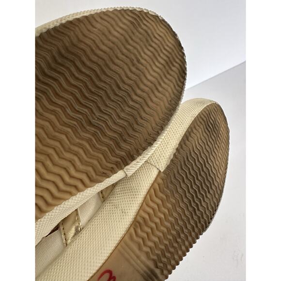 Gola Badminton Clas548 Casual Trainers Off White/Gold Size 8.5 - Picture 10 of 14